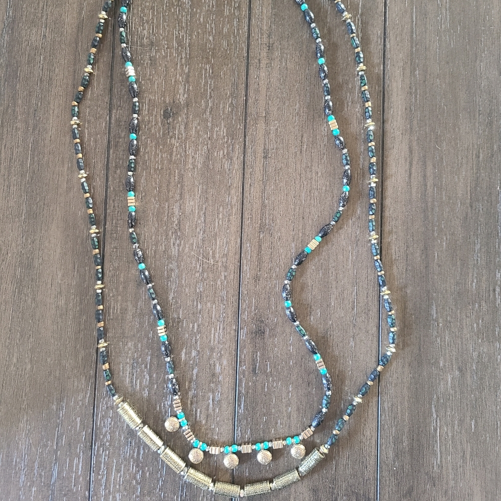 Premier design bronze and turquoise necklace